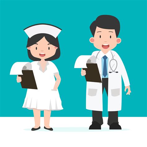 Nurse And Doctor With Clipboard 672786 Vector Art At Vecteezy