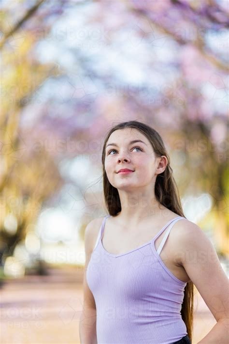 Image Of Portrait Of Teen Girl Looking Up Dreamily Austockphoto