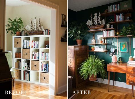 Emerald luxury velour quilted sofa upholstery with buttons, elegant green home decor texture and background. Before & After: Hunter Green Home Office » Jessica Brigham