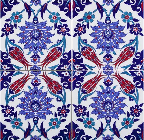 Turkish Wall Tile Iznik Tiles 12 Patterned Tiles In One Set 20 Etsy