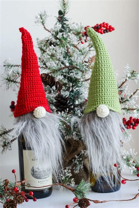 crochet patterns galore gnome bottle topper