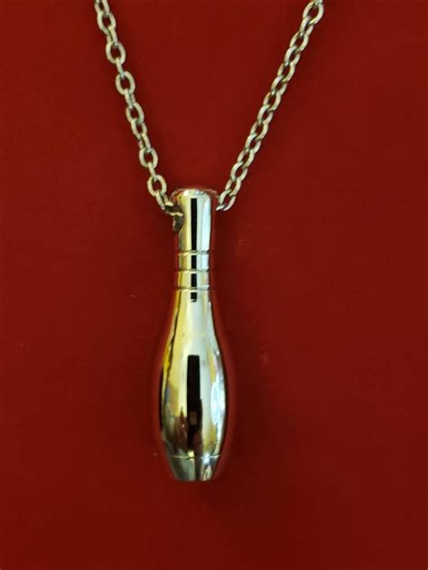 Silver Bowling Pin Urn Necklace Cremation Jewelry Etsy