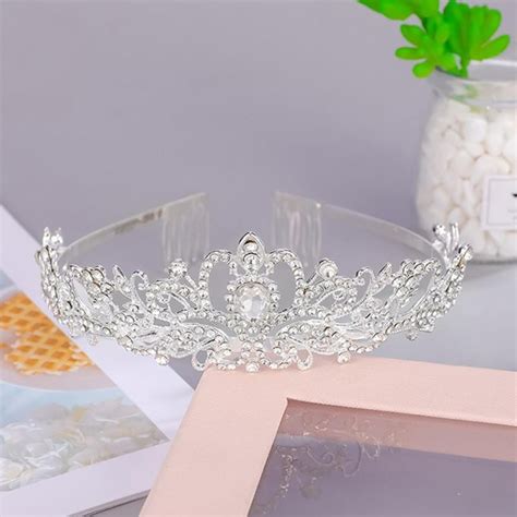 Dais Tiaras Corona Cristal AB Rhinestones Tiaras Y Coronas Para Las