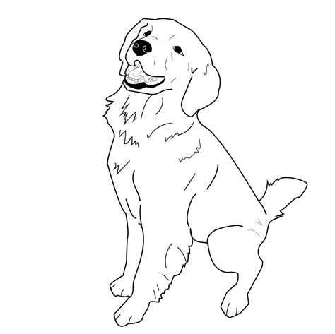 Sitting Golden Retriever Vector Dog Illustration Eps Cute Etsy