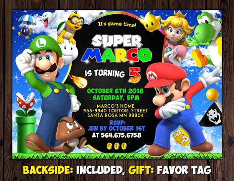 Mario Invitation Super Mario Invitation Super Mario Birthday Party