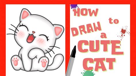 Как Легко Нарисовать Котика в стиле kawaii how easy it is to draw a cute cat youtube
