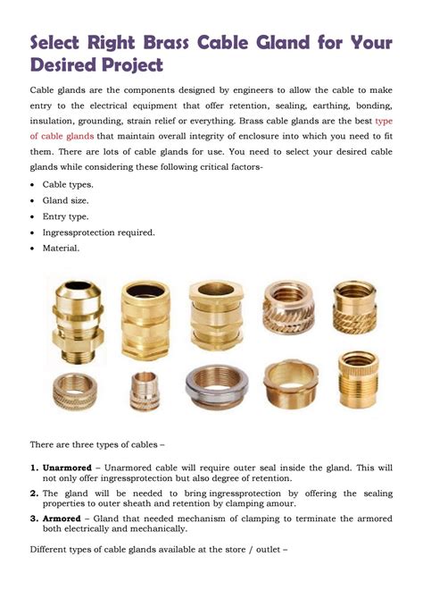 Select Right Brass Cable Gland By Pallega Issuu