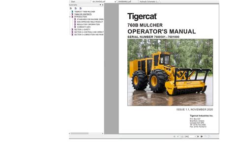 Tigercat Mulcher 760B 7600501 7601000 Operator Manual