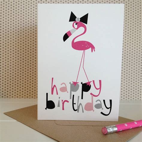 Pink Flamingo Happy Birthday Card By Halfpinthome Notonthehighstreet Com