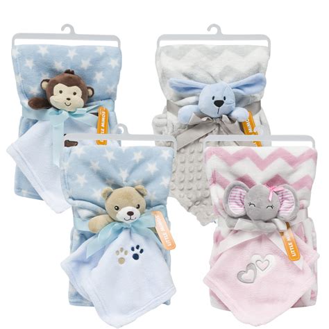 Wholesale Little Mimos Baby Blanket Set W Plush 4 Asst Little Mimos