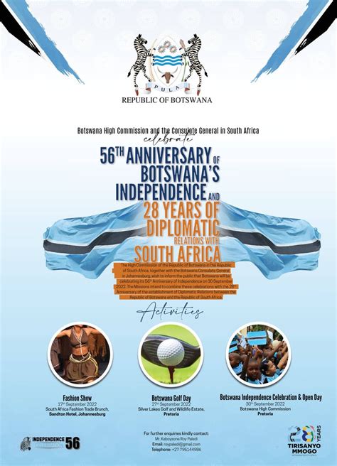 Celebrations Of 56th Anniversary Of Botswanas Independence And 28 Years Of Diplomatic Relations