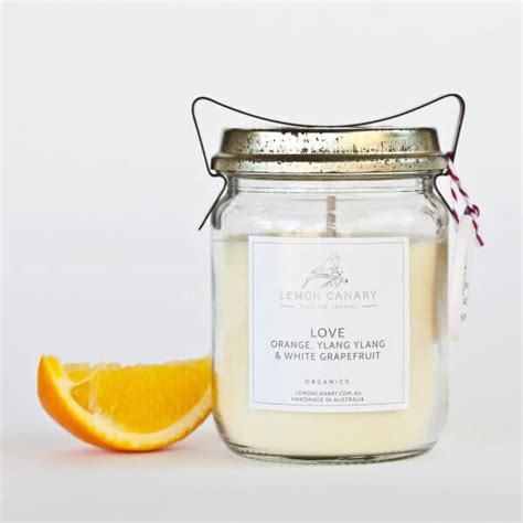 350ml Vintage Jar Soy Candle With Essential Oil Scents Lemon Canary