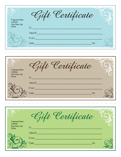 Excel Gift Certificate Template