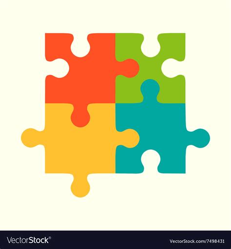 Puzzles Flat Puzzles Logo Puzzle Design Puzzle Vector Image