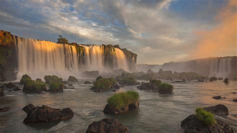 Niagara Falls River Waterfall Brazil Iguazu Falls Hd Wallpaper