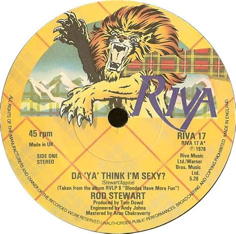 Rod Stewart Da Ya Think I M Sexy Used Vinyl Record B Z