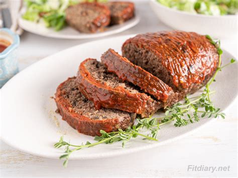 This classic homemade meatloaf recipe is easy to make, tender and juicy and made without any sugar. Healthy Meatloaf Recipe - easy dinner idea for all family