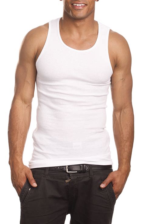 3 pack men 100 cotton tank top undershirt ribbed muscle a shirt wife beater gym ebay