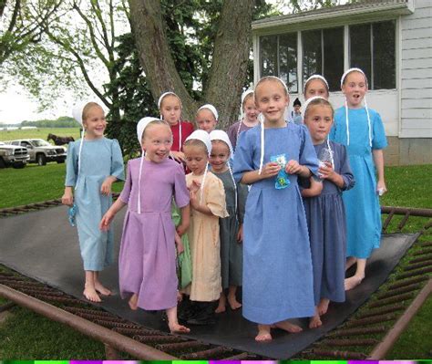 Amish Girls On Trampoline Amish Amish Culture Amish Farm