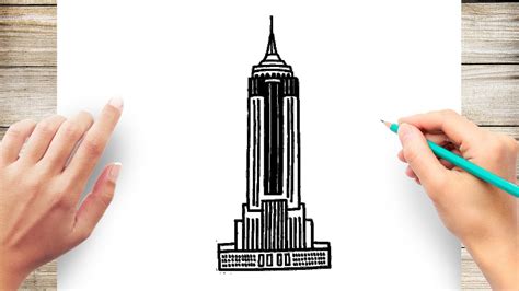 How To Draw Empire State Building Step By Step Youtube
