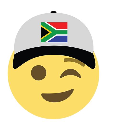 South Africa Emoji Wink Baseball Hat By Worldofprints Redbubble