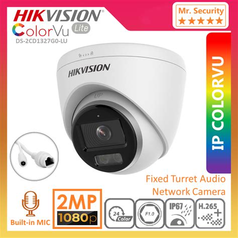 hikvision ds 2cd1327g0 lu colorvu lite 2mp ip camera h 265 24 7 full time colored poe outdoor