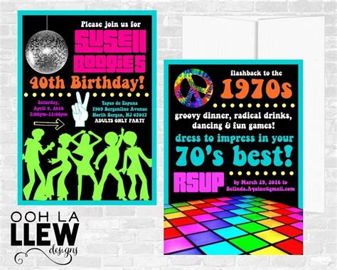 70s Theme Party Invitations Mickey Mouse Invitations Templates