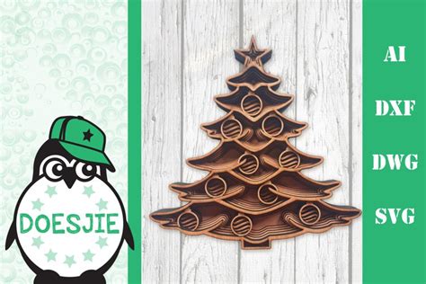 3D svg layered Christmas tree multi layer mandala (788040) | Cut Files | Design Bundles