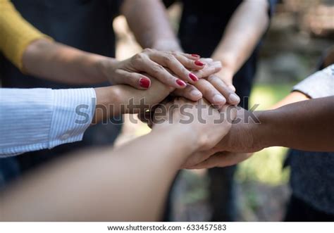 Group Diverse Hands Together Joining Concept Stock Photo 633457583