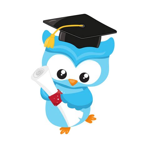 Blue Owl With Graduation Hat And A Diploma Graduation Owl T Shirt