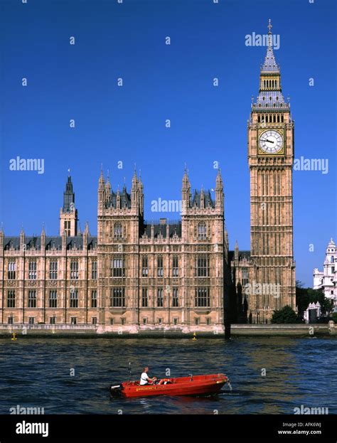 Big Ben Clock Tower Palace Of Westminster By The Thames River