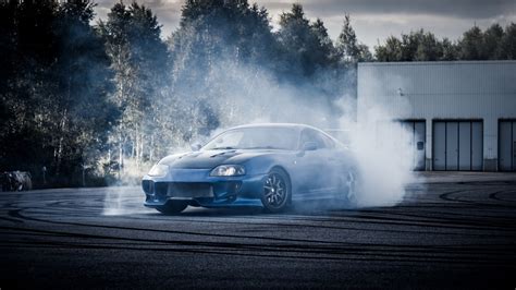 Drift With Gorgeous Blue Toyota Supra Wallpaper Download 1920x1080