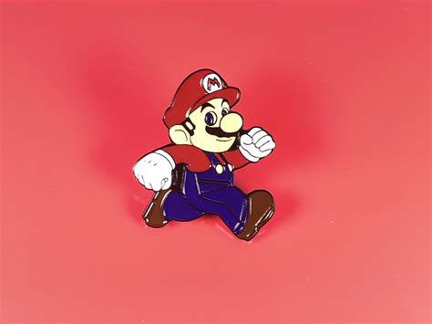 Super Mario Pin Running Enamel Pin Etsy