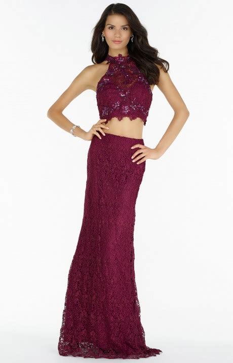 Alyce Paris 6762 Sleeveless Two Piece Lace Halter With Open Back