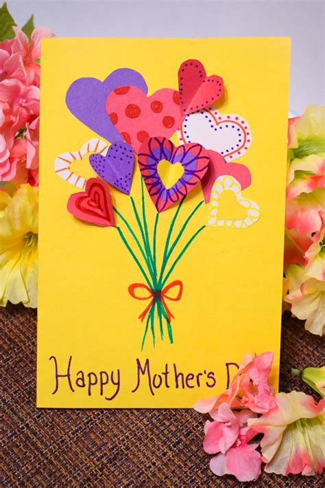 Diy Flower Bouquet Mothers Day Card Mothers Day Cards Craft Mothers