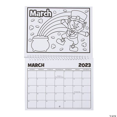 2023 Calendar Coloring Page 2023 Printable Calendar