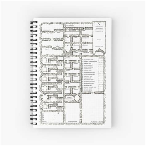 Dungeon Themed E Character Sheet Art Spiral Notebook For Sale By
