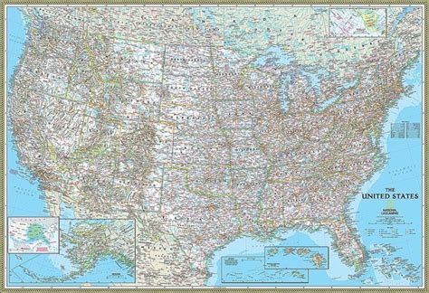 Classic United States Of America Usa Map Wall Mural Self Adhesive