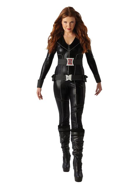 Ladies Black Widow Costume Avengers Superhero Adult Fancy Dress