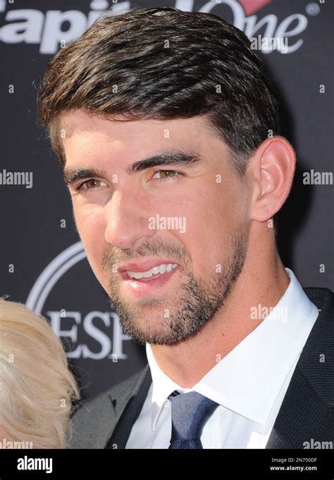 swimmer michael phelps arrives at the espy awards on wednesday july 17 2013 at nokia theater