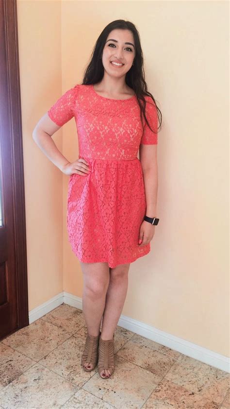 Coral Lace Dress For Palm Sunday Outfit