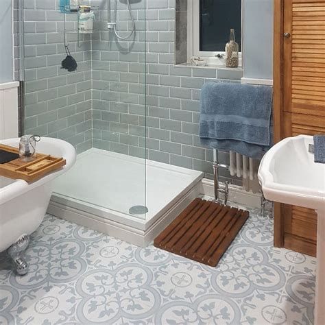 Clean the tiles of the bathroom twice in a week to maintain the shine of tiles. Chiara\'s Calming Bathroom Makeover - Ledbury Pattern ...