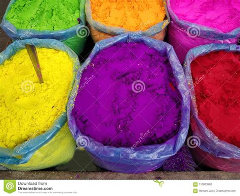 Colorful Holi Powders On Market Stall Stock Photo Image Of Asia