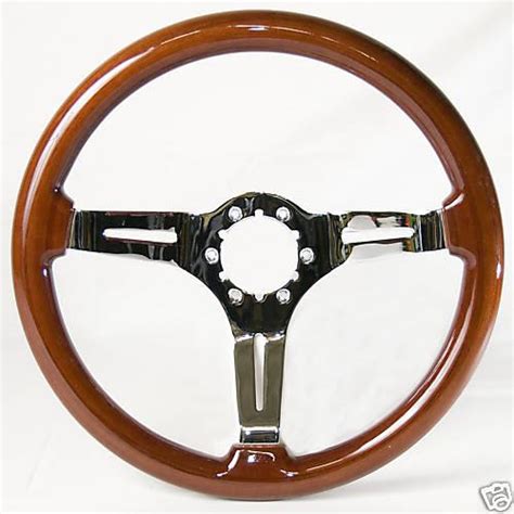 Sell 1963 82 Corvette Steering Wheel Mahogany Wood Chrome Center In