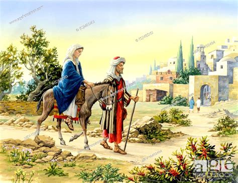 Mary And Joseph On Journey To Bethlehem Stock Photo Picture And