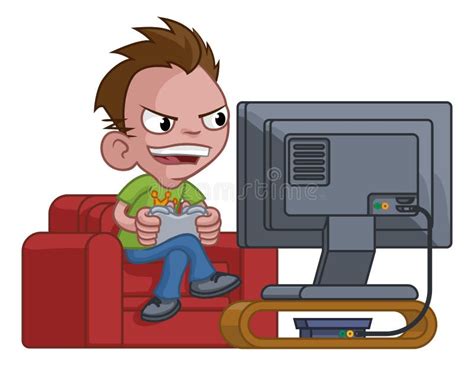 Cartoon Boy Playing Video Games Stock Illustrations 623 Cartoon Boy