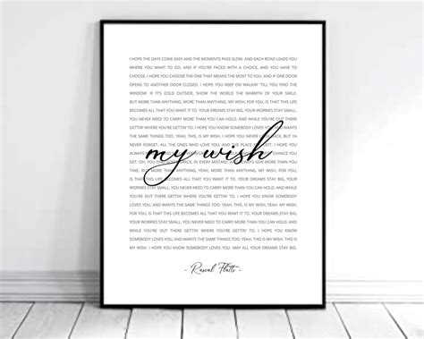 My Wish For You My Wish Lyrics Rascal Flatts Song Lyrics Print Wall
