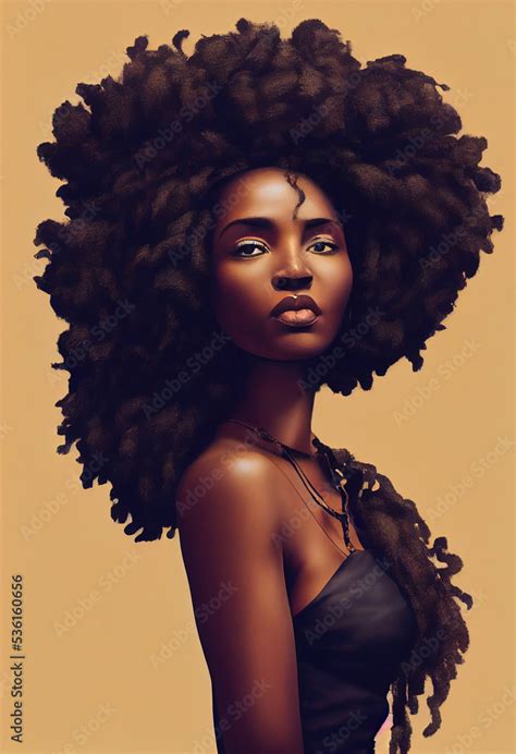 Gorgeous Photorealistic Illustrated Portrait Of Black Woman Ai