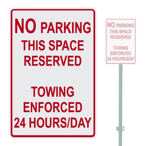 No Parking This Space Reserved Heavy Duty Aluminum Warning Etsy