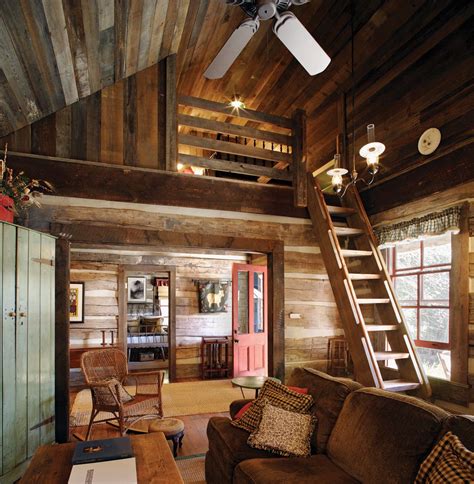 Loft Above A Bedroom Open Kitchen And Living Room Small Cabin Designs